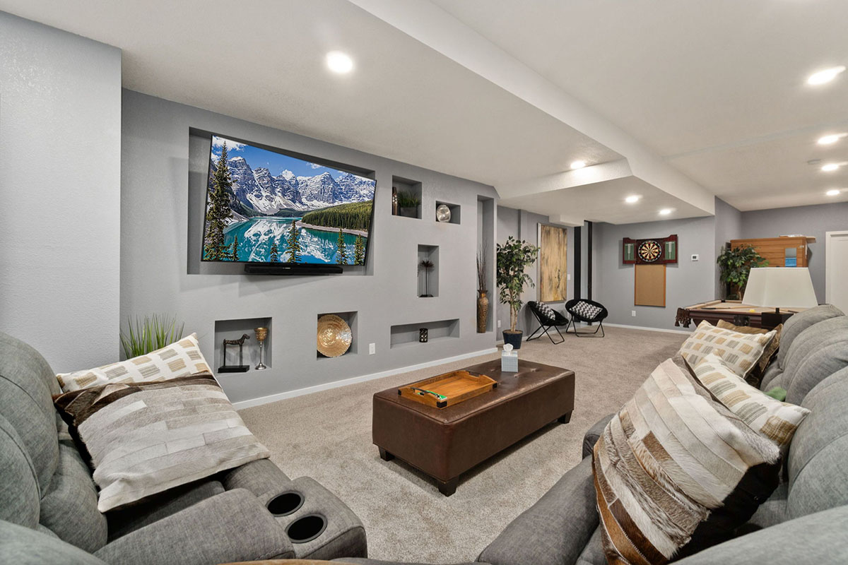 Fort Collins, CO, home remodel, luxury, finished walk out basement, modern living space